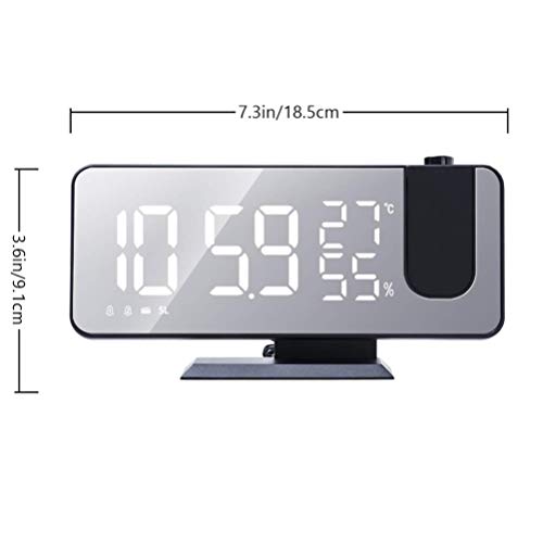 Imikeya Projection Digital Alarm Clock With Weather With Temperature Humidity Fm Radio Clock For Home Bedroom Living Room #TOP7
