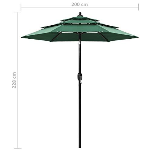 Parasol con poste de aluminio CLSDRZC para jardín y terraza 2