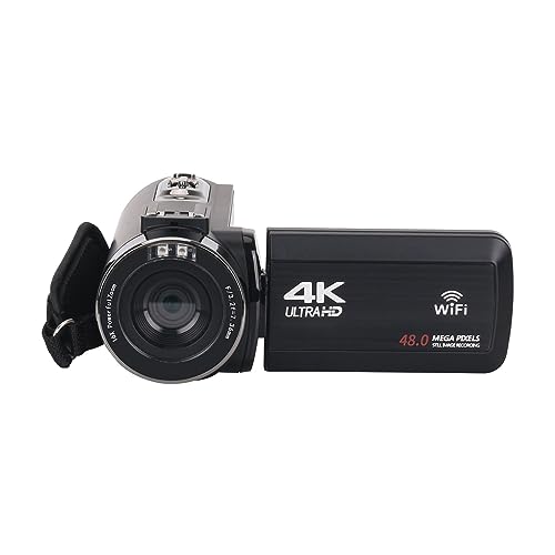 Caméra vidéo full 4K vlogging noir avec zoom 16X et WiFi