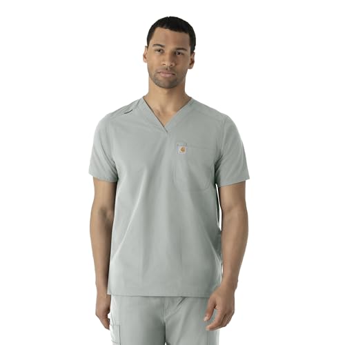 Carhartt Force Essentials Men's Modern Fit V-Neck Scrub Top - Grey, L