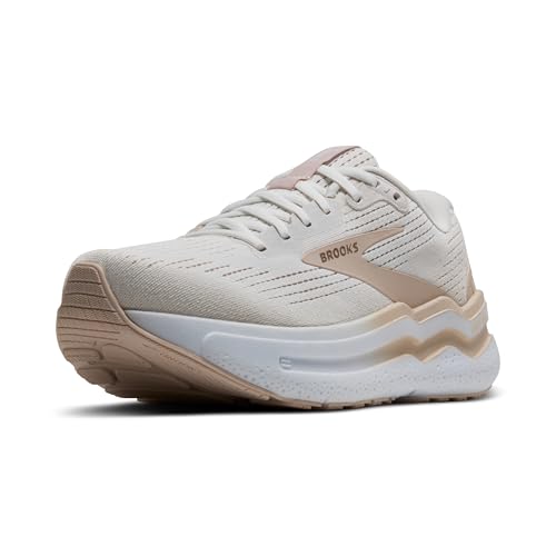 Brooks Ghost Max 2 Neutral - Tenis para correr y caminar para mujer, Blanco/Almendra/Bronceado, 39 EU