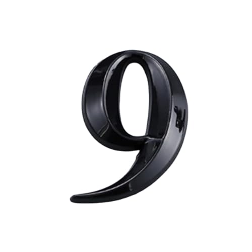 CCUUHJ 5 CM House Numbers 3D 0-9 Waterproof Numbers for Outside Self Adhesive Number for Door, Garbage Bins, Address Number (Black-9)