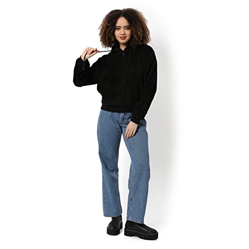 Image of Campus Sutra Women's Cotton Hooded Neck Sweatshirt