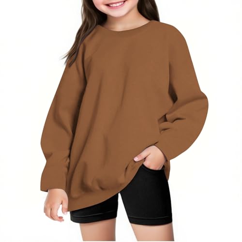 Girls Oversized Sweatshirt Youth Crewneck Long Sleeve Shirts Tunic Tops Cute Pullover Sweater Teen Preppy Clothes