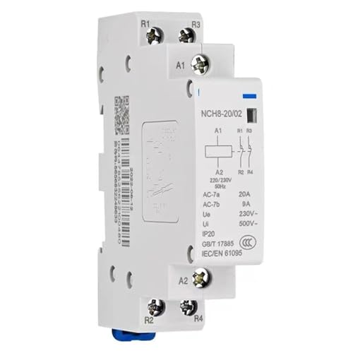 Contacteur modulaire 4NO 20A MOBYAT NCH8 relais de puissance 230V rail DIN