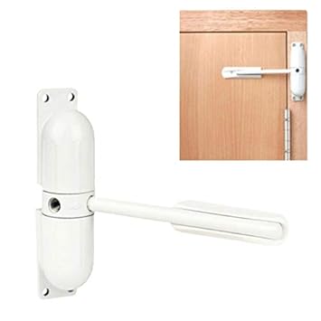 GOOKYO Door Closer Automatic Safety Spring Door Closer Easy to Install to Convert Hinged Doors to Self-Closing White