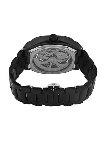 Image of French Connection See Through Black Square Dial | Black Stainless Steel Strap Automatic Watch for Mens FCA16BM