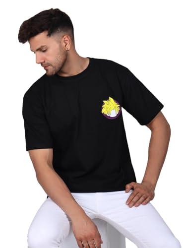 Image of Urban Ninja Men's Printed Round Neck Pure Cotton Black T-Shirt with Striking Graphic Print Detail for Streetwear Style and Casual Comfort