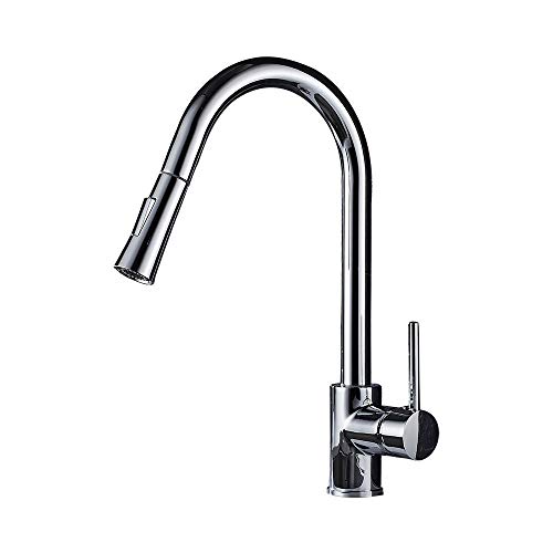 Robinet de cuisine noir extractible laiton chrome mitigeur évier 2 modes