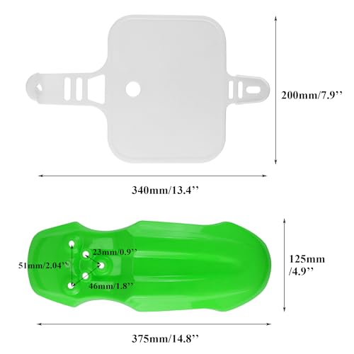 Garde-boue CRF50 cassé ? Kit plastique complet PRO BAT blanc vert avec boulons pour pit bike - 2