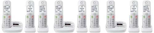 Image of Panasonic Cordless Phone,Easy to Use with Large Display & Big Buttons,Flashing Favorites Key, Flashlight, Call Block, Volume Boost, Talking Caller ID,House Phones, 3 Handsets-KX-TGU433W (Pack of 3)