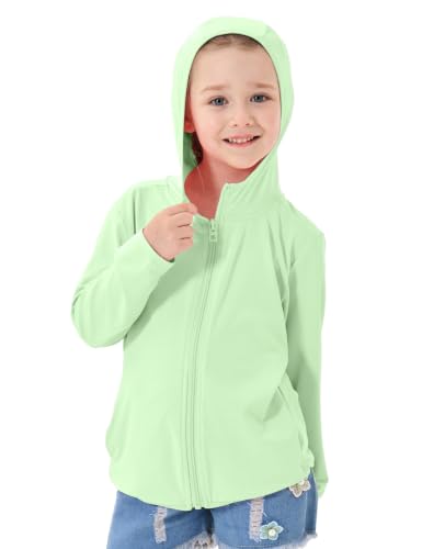 Image of TAGIHOO Kids Active Zipper Sun Protection Jacket Boys Girls Hooded Cooling Shirt Pockets Fishing Running Outdoor