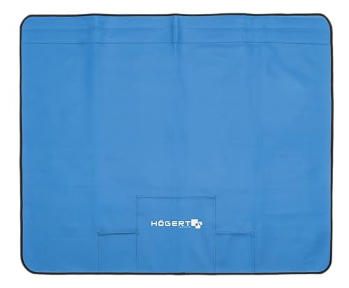 HÖGERT TECHNIK Magnetische Karosserie-Schutzmatte 120×100 cm, ölresistent, mit 4 Taschen, Kotflügelschoner für Mechaniker, Magnetmatte KFZ Werkstatt, Lackschut, wiederverwendbar