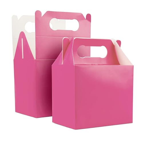 Shatchi 20Pcs Rosa Chiaro Colore Cartone Pranzo Da Asporto Compleanno Matrimonio Trasporto Pasto Cibo Torta Party Box Bambini Sacchettini, Tinta Unita