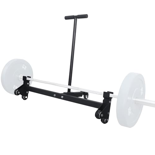 Deadlift Jack Barbell Stand with Wheels 900lb Capacity Convenient to Replace Weight Plates for Deadlift Weightlifting Training,CrossFit & Home Gym