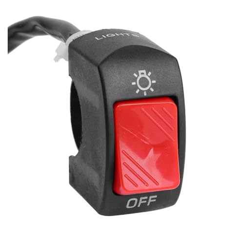 Interrupteur de moto guidon rouge bouton de commande phare signalisation
