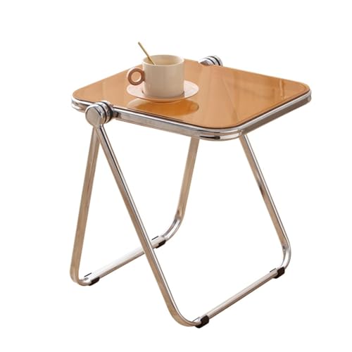 Table d'appoint pliante d'extérieur marron, petite table basse de salon