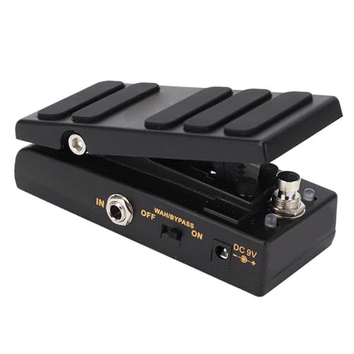 Pédale d'effet WahWah et Bypass 2 en 1 noire pour guitare électrique