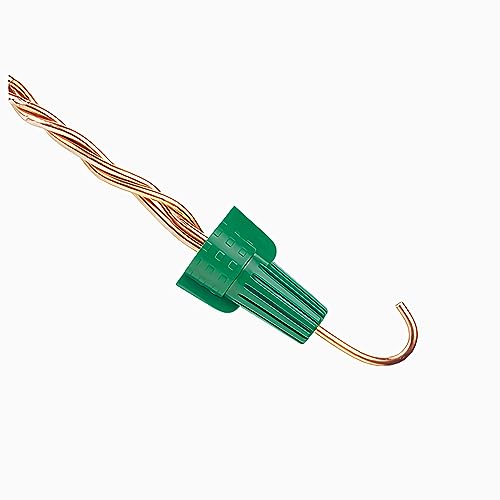 Winged Ground Wire Connectors Nuts with Hole 100 pcs Green Wire Connector Electrical Wire Caps, UL Listed Electrical Ground Nuts for 14-10 Awg