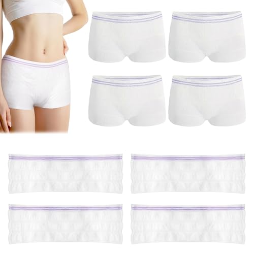 8 Pack Incontinence Net Knickers,Large Fix Incontinence Pants,Net Pants for Incontinence Pads,Women's High Density Mesh Disposable Pant for Pregnant,Daily Use,Travel (White)