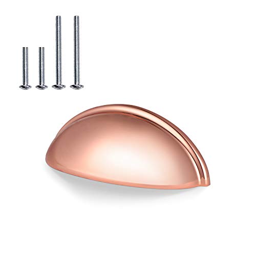 PinLin 20 Pack Rose Gold Cabinet Pulls Bin Cup Drawer Pulls 76mm Hole