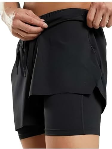 Image of boffi ... N S Poly 2 in 1 Active Dual Shorts with Inner Tights Layer | Men's Double Layer Short for Running, Gym & Sports