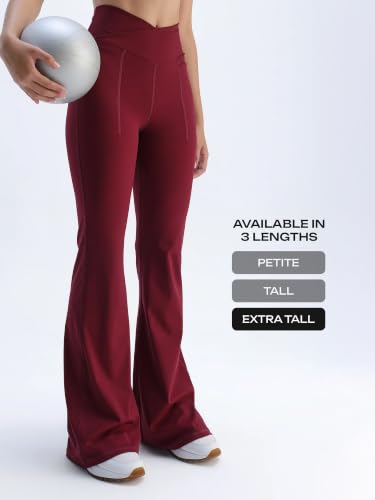 Image of CAVA Extra Tall Hourglass Flared Leggings for Women | V Waistband, Anti Camel Toe Design, Extra Tall Fit, Flared Bottoms, Deep Pockets, Sculpting Stretch Fabric
