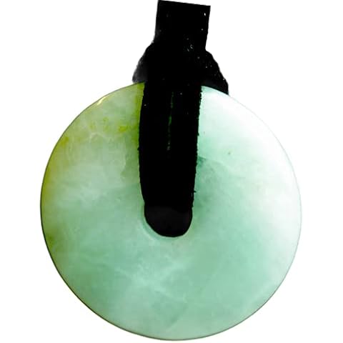 Steinfixx® - Premium Gemstone Donut Pendant | 80 cm Band Healing Stone | Gemstone | Lucky Stone | Chakra Stone | Tumbled, Polished, Highest 1A Quality | Brazil (Aquamarine) Cover