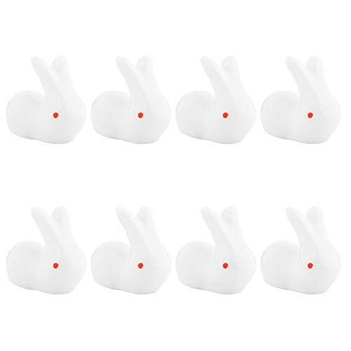 Bluecell 8 pcs Mini Cute Rabbit Ceramic Chopsticks Stand Rest Rack Spoon Fork Knife Holder (Rabbit style 2)