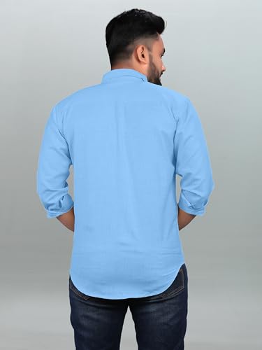 Image of Men Regular Fit Solid Spread Collar Casual Shirt