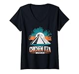 Photo Gallery donna chichen itza mexico, piramide maya per gli amanti dei viaggi maglietta con collo a v Photo Gallery donna chichen itza mexico, piramide maya per gli amanti dei viaggi maglietta con collo a v