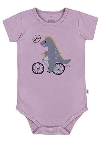 Body infantil unissex PUC dinossauro lilas tam P e M Cor:Lilas;Tamanho:P;Genero:Unissex