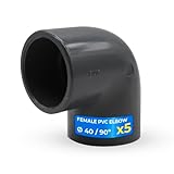 DOJA Barcelona Codo PVC U con Ángulo de 90° - Pack 5 - Ø40mm -...