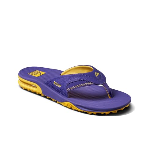 Reef Fanning Pregame Mens Bottle Opener Flip Flop, Arch Support, Durable Outsole, Water Friendly, Purple/Gold, 11 - image 2
