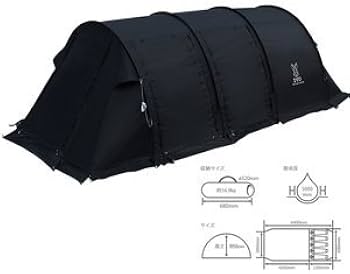 Amazon.co.jp: DOD カマボコテント2 ブラック 設営簡単 4~5人用 T5-489 Amazon.co.jp: DOD カマボコテント2 ブラック 設営簡単 4~5人用 T5-489