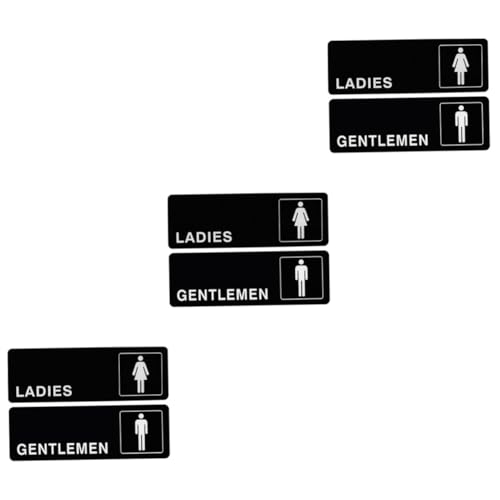 EXCEART 6 Piezas Señalización de baños de hombres y mujeres personalizadas letrero de etiquetas de baños emblemas signo de baño de hombres señal de aseo masculino