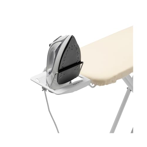 Image of Brabantia Compact Ironing Board with Left /Right Adjustable Steam Iron Rest | Small (Size A) | Fairtrade Fresh Breeze Cover | Adjustable Height (27-38 inch), Easy Fold, Anti-Collapse Lock, Non-Slip Feet