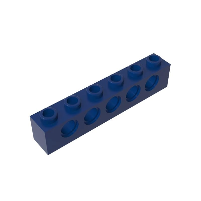 Gobricks 3894 Technology Brick Technic Brick 1x6 [5 Holes] 50 Pieces GDS-626 Compatible with Lego Building Blocks Color:Dark Blue
