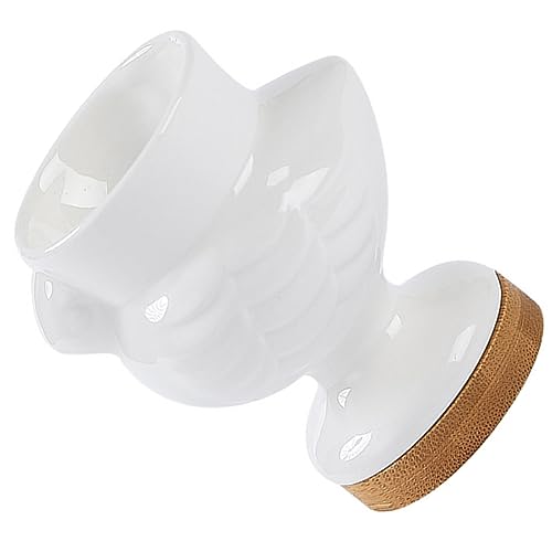 ULTECHNOVO Huevera Cerámica Blanca Resistente para Huevos Cocidos Soporte Práctico y Elegante para Desayuno Fácil Limpieza y Uso Diario