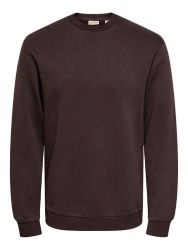 Only & Sons Herren Onsceres Crew Neck Noos, Coffee Bean, S – Ansicht 1