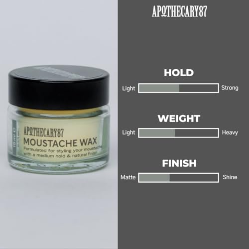 Apothecary 87 Moustache Wax | Premium Formulation With Plant Extracts | Natural Finish, Medium Hold, Medium Weight | Moustache Styling Wax | 15ml - Image 3