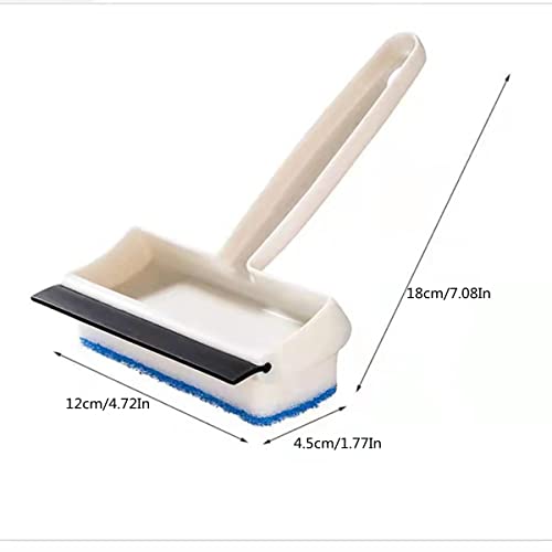 Image of Two-in-One Bathroom Cleaning Tool, Mirror, Toilet, Bathtub, Glass Door and Window Cleaning Supplies, 6pcs (1 Brush and 5 Replaceable Double-Sided Sponges) (Grey)
