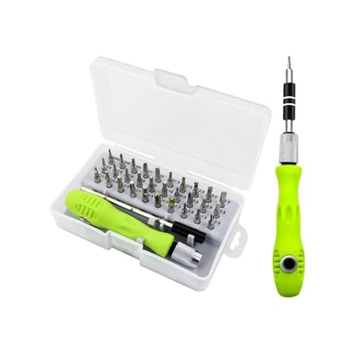 Image of Home Lane 32-in-1 Precision Screwdriver Set | Magnetic Extension Rod | Phillips, Torx, Hex, Pentalobe Bits | Repair Mobile, Laptop, Watch & Electronics | DIY Home Tool Kit (Green Handle)