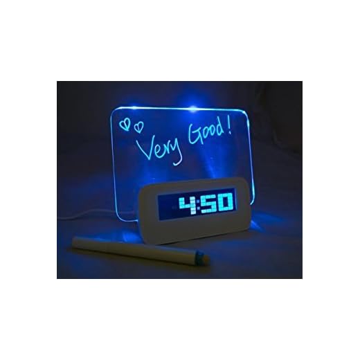 LED Light Fluorescent Message Board Eelctric Digital USB HUB Wall Alarm Clock Calendar for X'Mas Gift