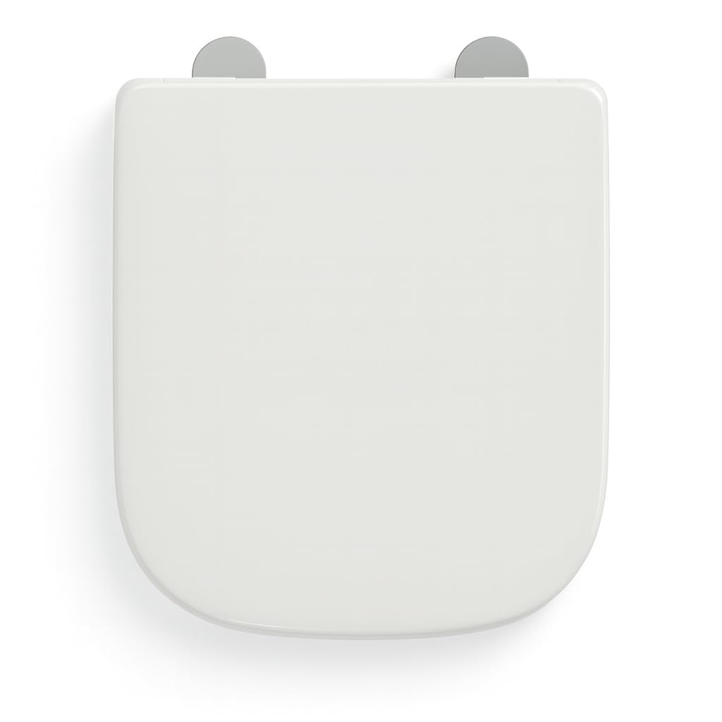 Armitage Shanks Edit D Shaped Rounded/Curved Toilet Seat with Soft Close and Quick Release for Easy Cleaning (44.5 x 36.5 x 4cm) S078401