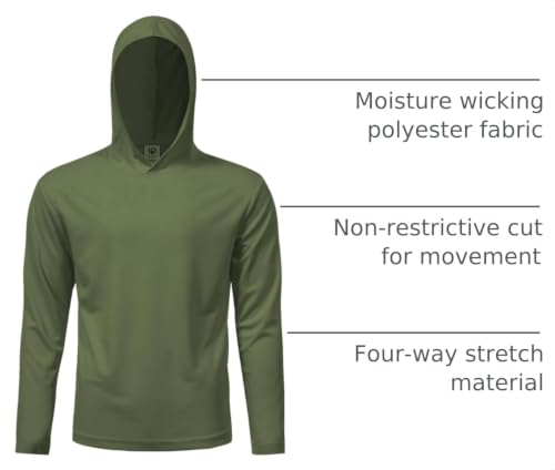 Image of 5 Pack Men's UPF 50+ Sun Protection Hoodie Shirts Long Sleeve Shirts Quick Dry Lightweight for Running Workout Hiking Fishing