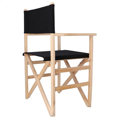 Miniatura 5 de Aranaz Silla Sillón Recto Plegable, Madera, Negro, 51x46x86
