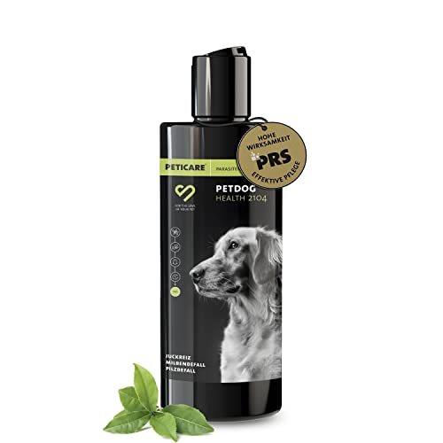 Peticare Chien Shampoing Anti-Acariens Anti-Demangeaisons Anti-Puces - Shampooing spécial Aussi Contre Infestation Fongique, Soulage Prurit, Soins pour Peau Sensible - petDog Health 2104