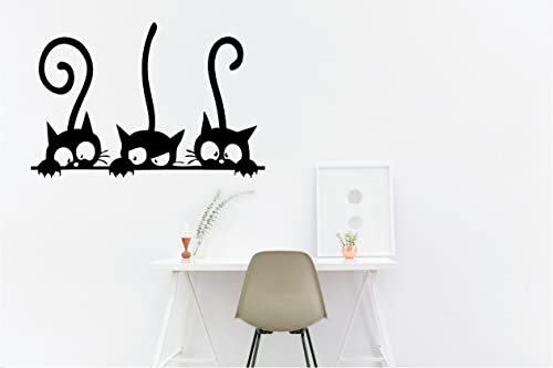 Decaltor Wall Pvc Wall Sticker Decal Quote Art Vinyl Cat Pattern 8''×12' Black #TOP1