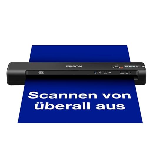Epson WorkForce ES-60W mobiler Dokumentenscanner (Scanner, DIN A4, integrierter Akki, 600dpi, WiFi, USB 2.0)